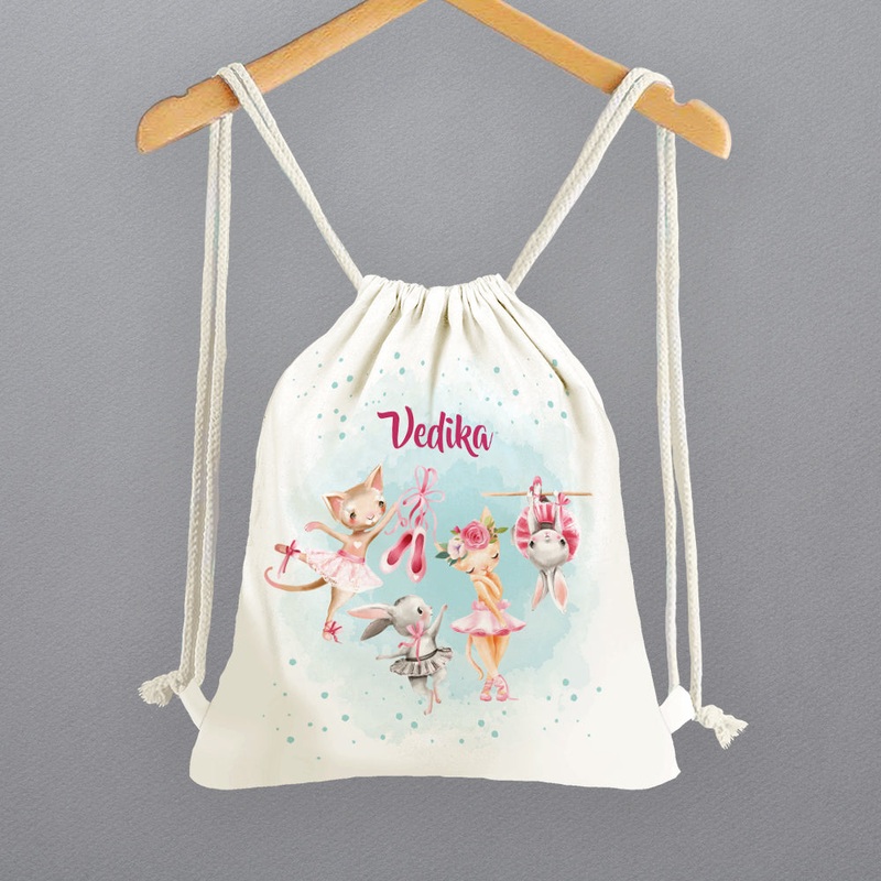 Personalised Drawstring Bags – Ballerina White