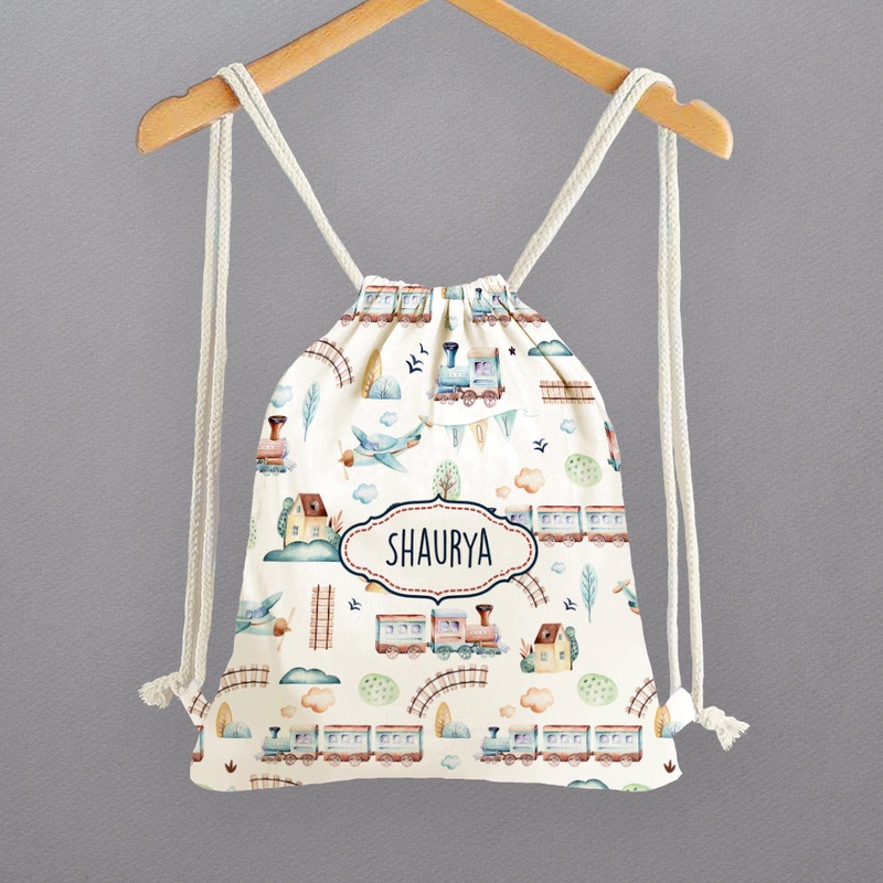 Personalised Drawstring Bags – Train