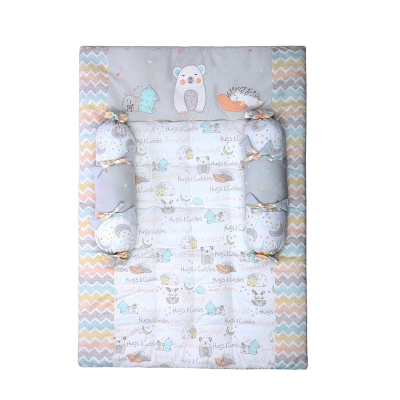 Abracadabra Cotton Bedding/Gadda Set Sleepy Friends Theme – Grey