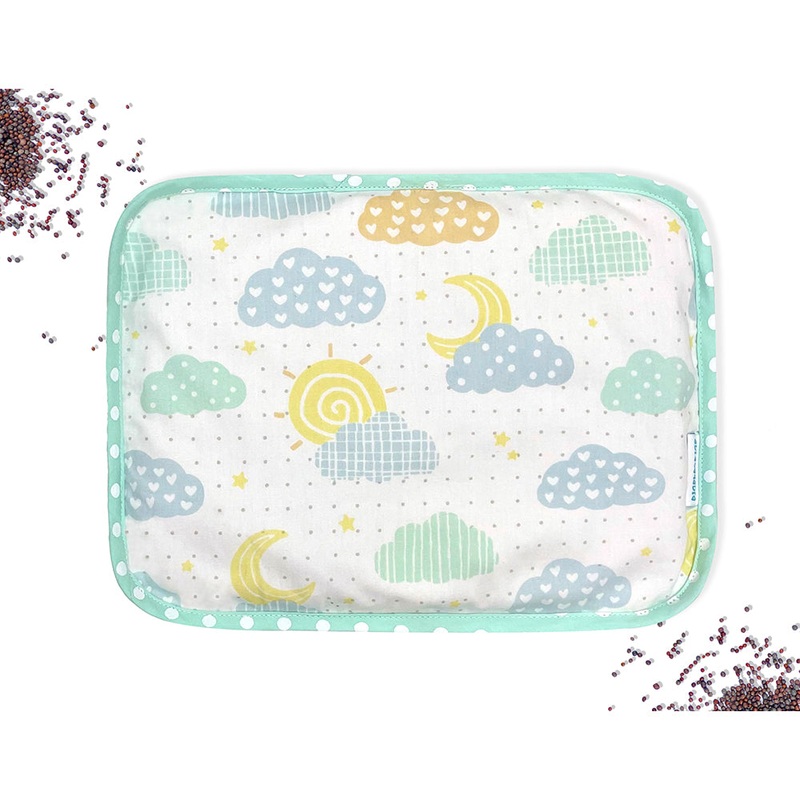Abracadabra Head Shaping Mustard Seed Rai Pillow With Lavender Essentail Oil (Lost in Clouds) – Sea Green