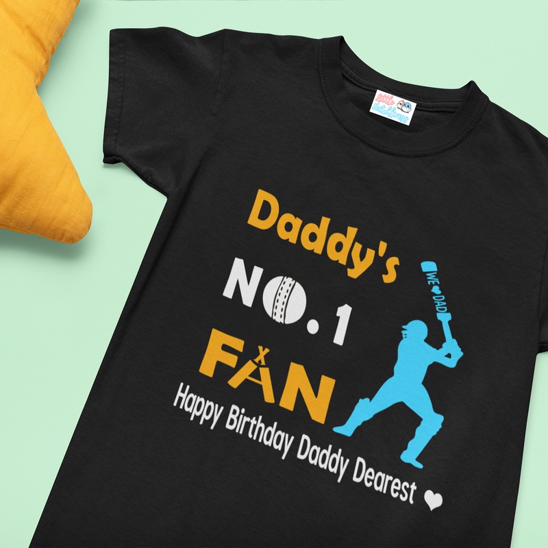 Happy Birthday Daddy – No.1 Fan – Black Tshirt