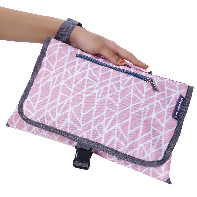 My Milestones Insta  Diaper Changing System Changing Pad  – Peach Mosaic