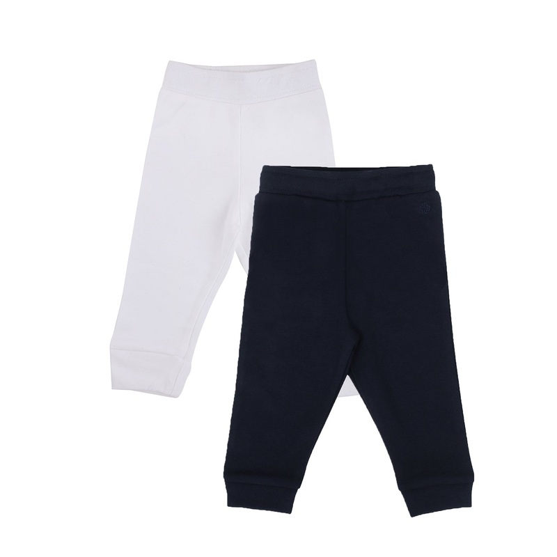 My Milestones Joggers White / Navy Blue – 2 Pc Pack