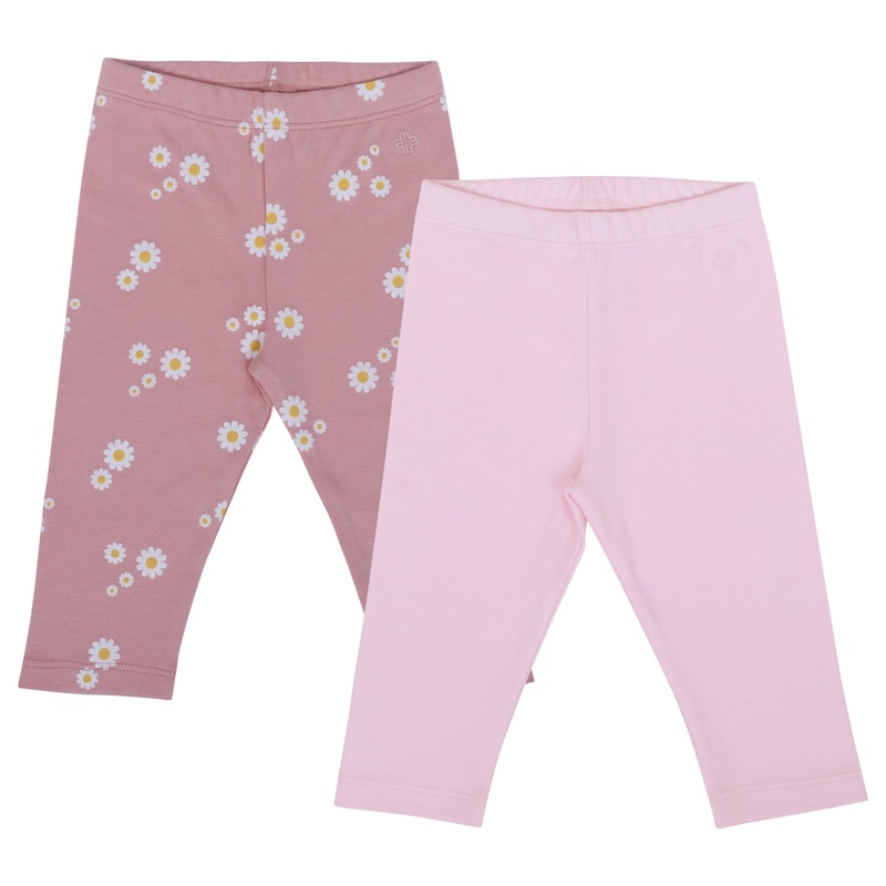 My Milestones Leggings – Peach Daisy/ Pink – 2 PC Pack