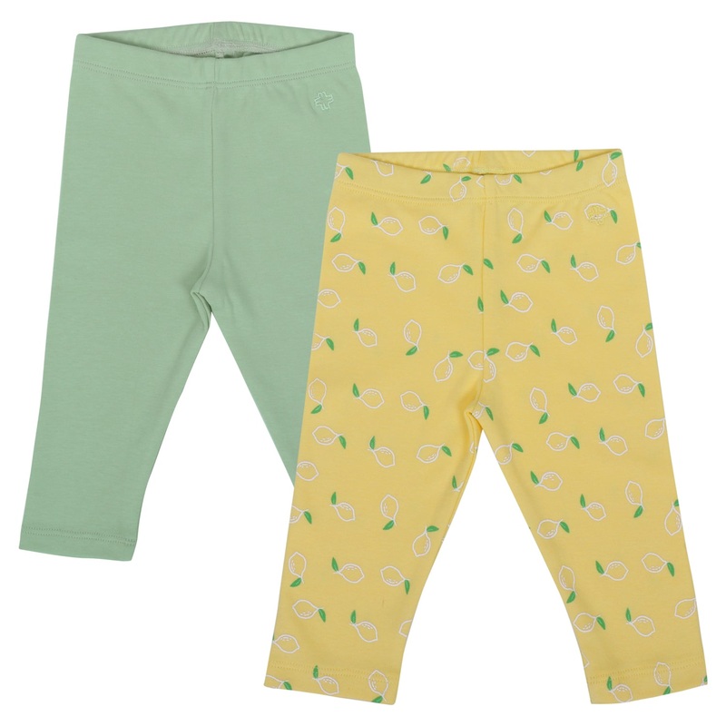My Milestones Leggings  – Yellow Lemon / Sage Green – 2PC Pack