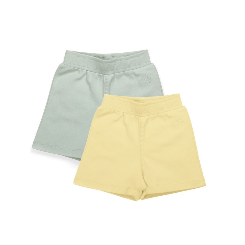 My Milestones Shorts Boys Sage Green / Yellow – 2 Pc Pack