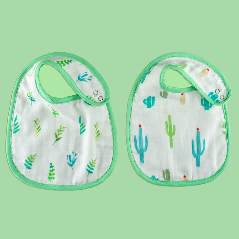 Tiny Snooze Organic Classic Bibs (Set of 2)-Go Green