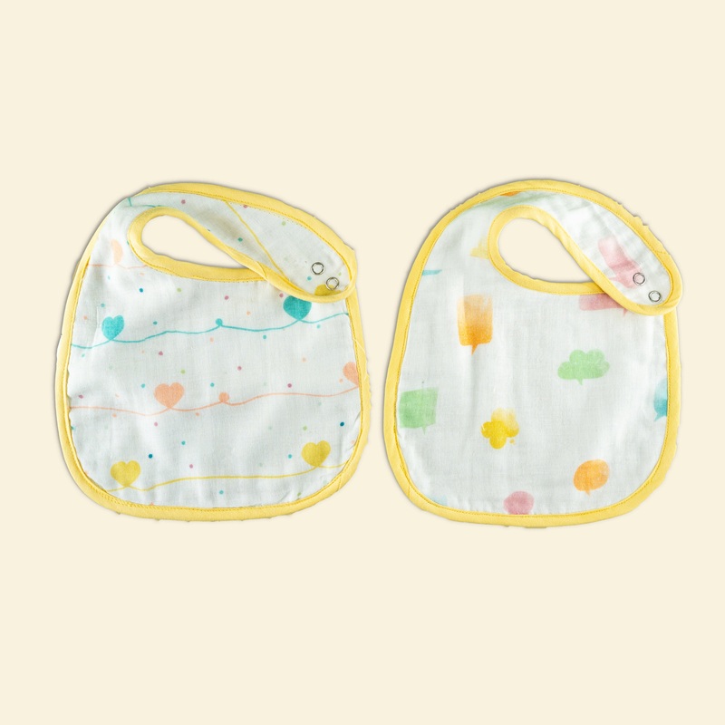 Tiny Snooze Organic Classic Bibs (Set of 2)- Lost In Thoughts