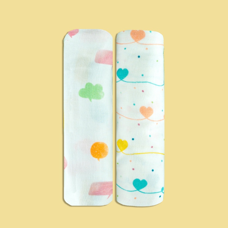 Tiny Snooze Organic Muslin Swaddles (Set of 2)- Lost In Thoughts