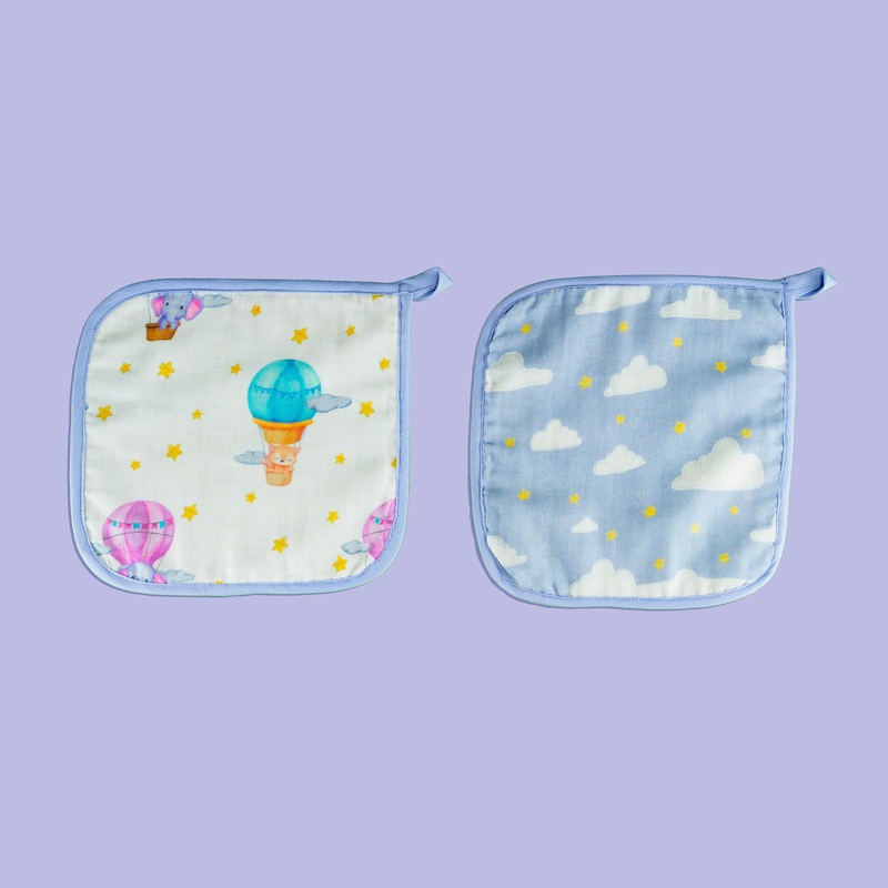 Tiny Snooze Organic Washcloths (Set of 2)-Sky Is The Limit