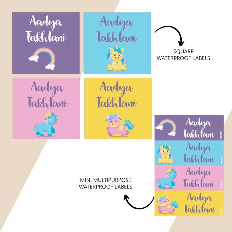 Waterproof Name Stickers – Baby unicorn
