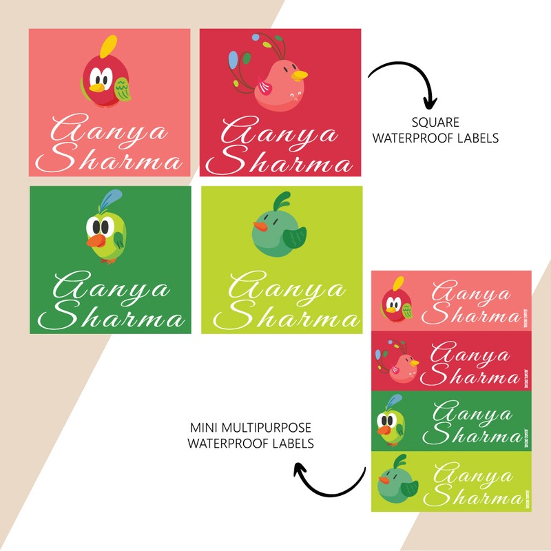 Waterproof Name Stickers – Birds