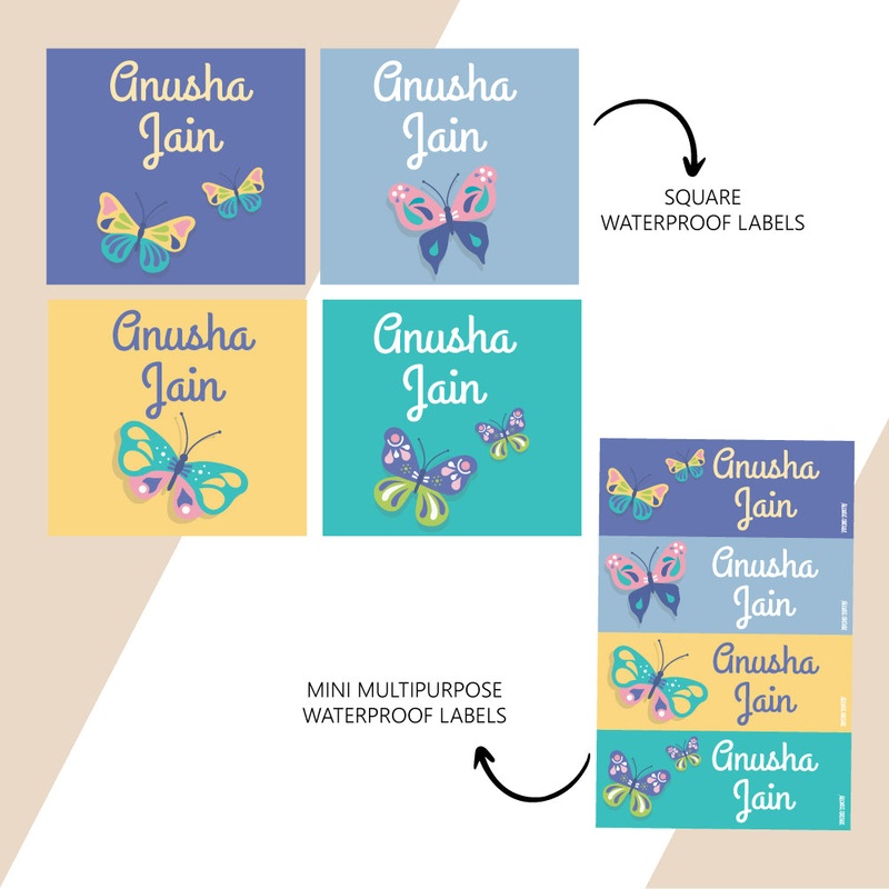 Waterproof Name Stickers – Butterfly