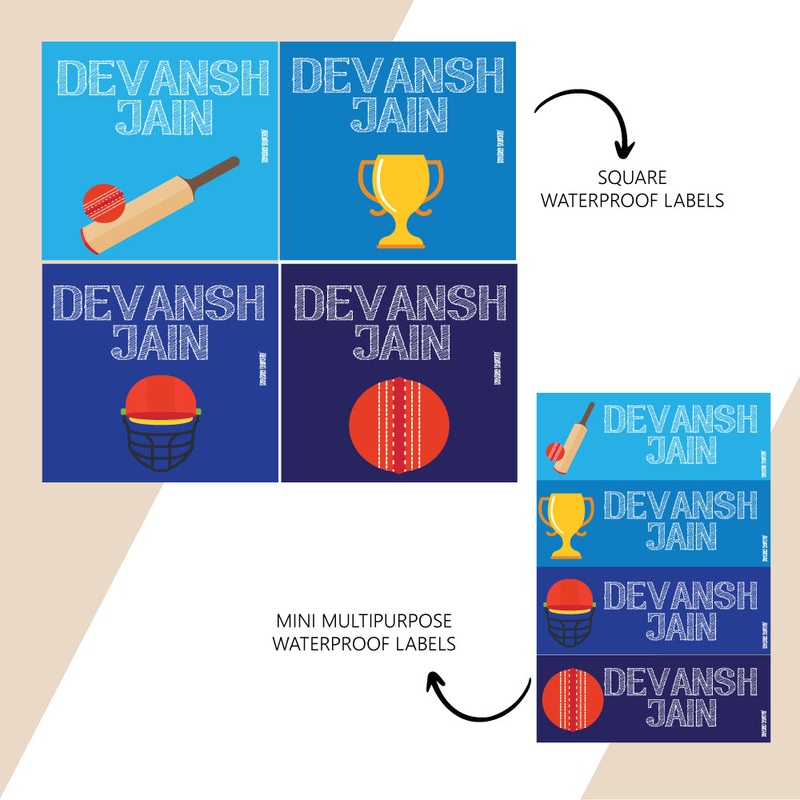 Waterproof Name Stickers – Cricket