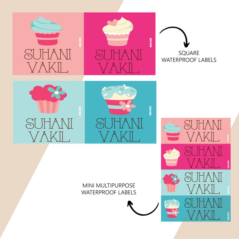 Waterproof Name Stickers – Cupcake