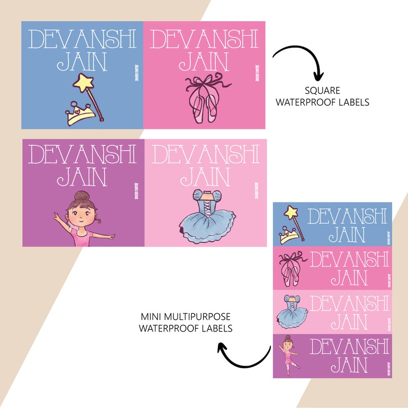 Waterproof Name Stickers – Little Ballerina