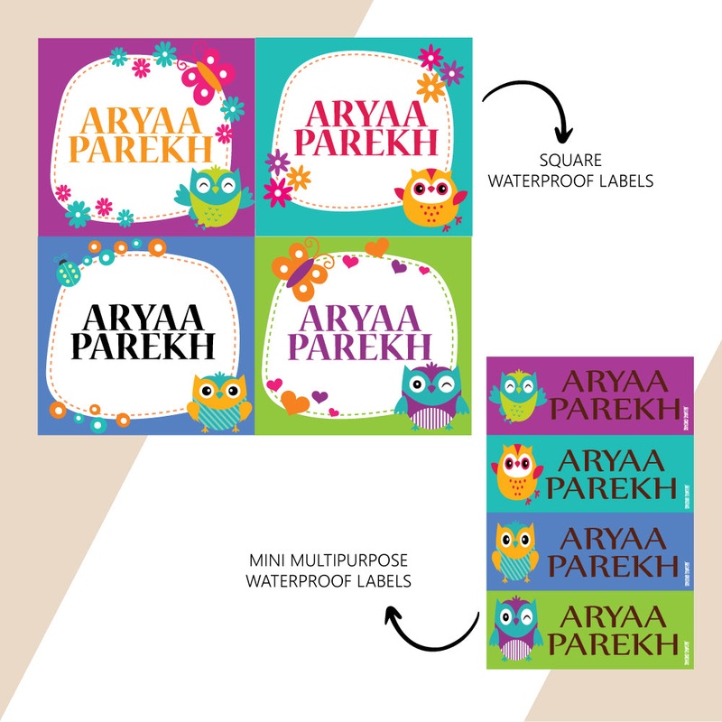 Waterproof Name Stickers – Owl