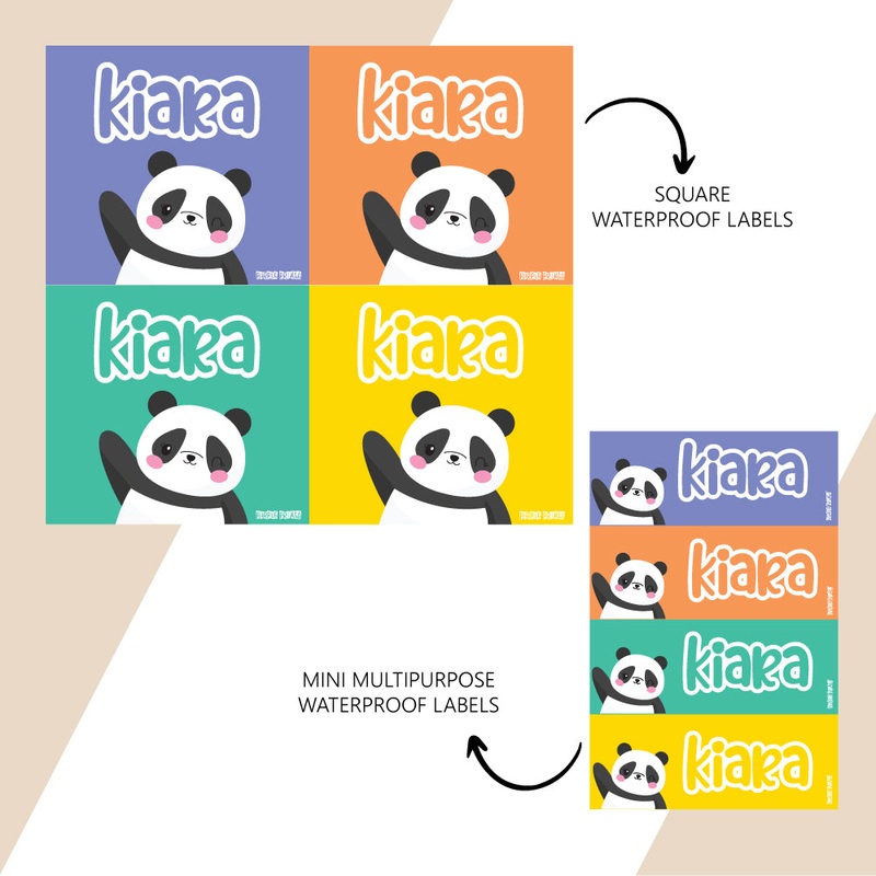 Waterproof Name Stickers – Panda