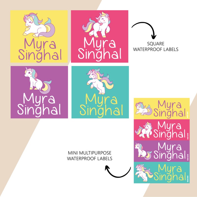 Waterproof Name Stickers – Unicorn