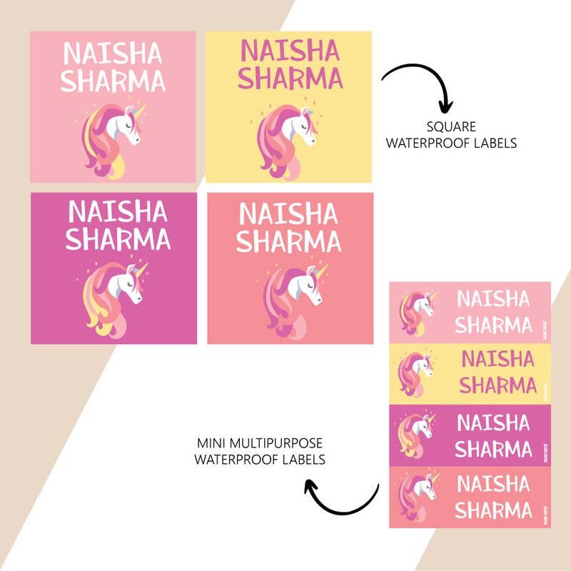 Waterproof Name Stickers – Unicornland