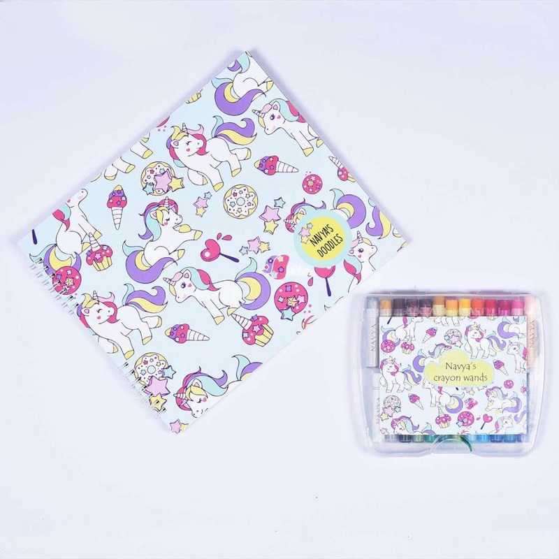 Doodle Book With Personalized Crayons – Shy Unicorn