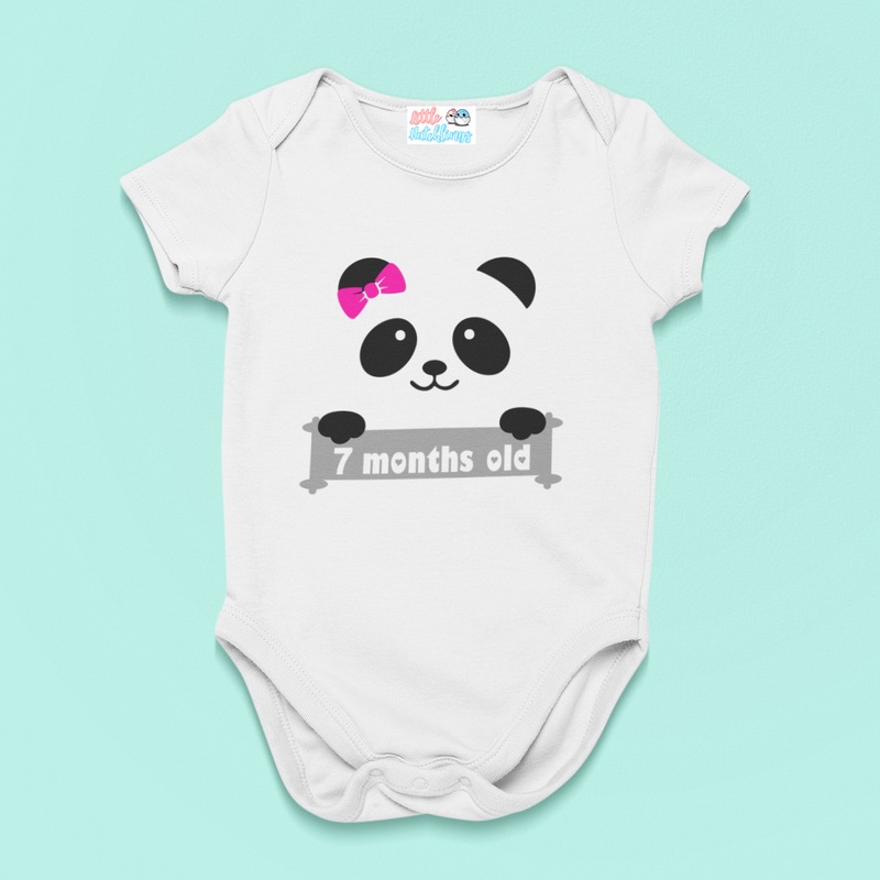 Monthly Birthday – Panda – White Onesie