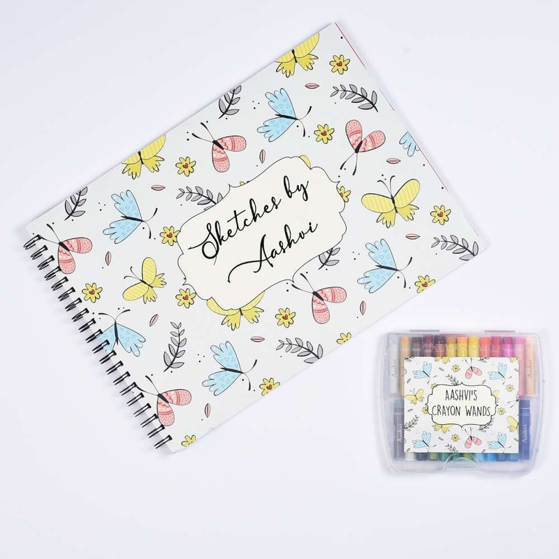 Sketch Books With Personalized Crayons – Butterfly