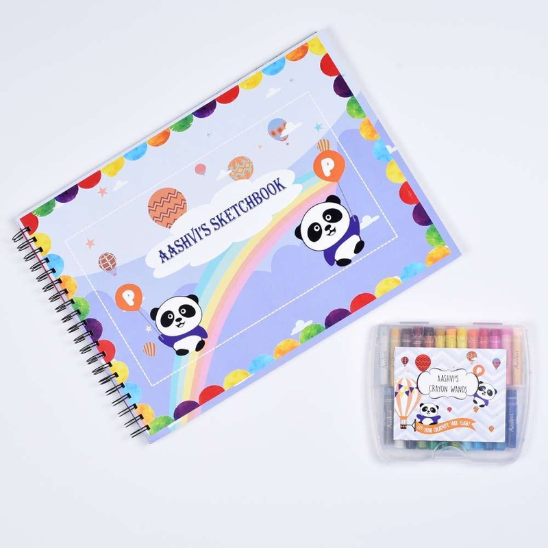 Sketch Books With Personalized Crayons – Panda
