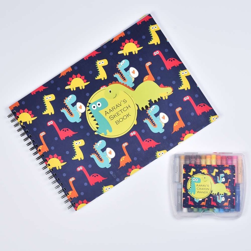 Sketch Books With Personalized Crayons – Roar-A-Saur