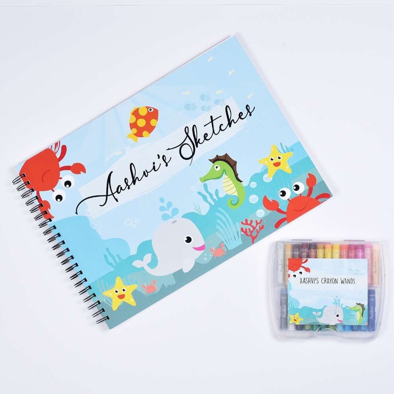 Sketch Books With Personalized Crayons – Underwater
