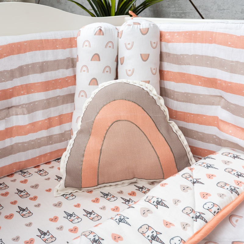Tiny Snooze Organic Throw Cushion- Rainbow