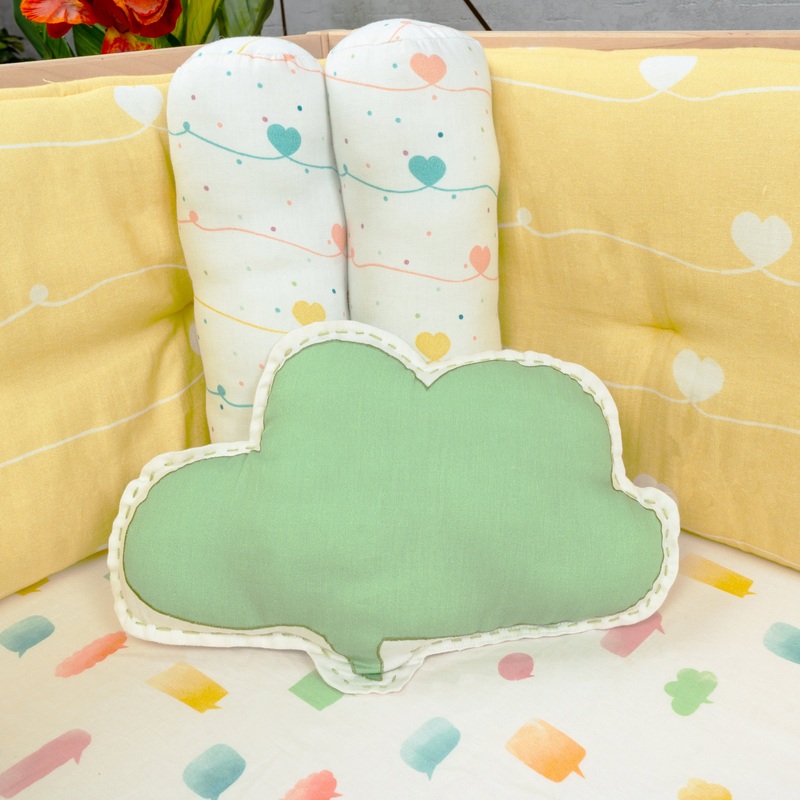 Tiny Snooze Organic Throw Cushion- Speech Bubble