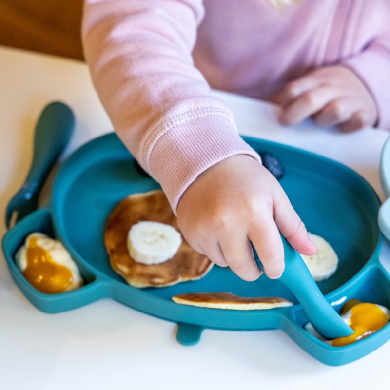 TUM TUM Baby Cutlery With Case, Baby Spoon & Fork Set, Baby Cutlery For Babies, First Self Feeding Cutlery, 6m+, Blue
