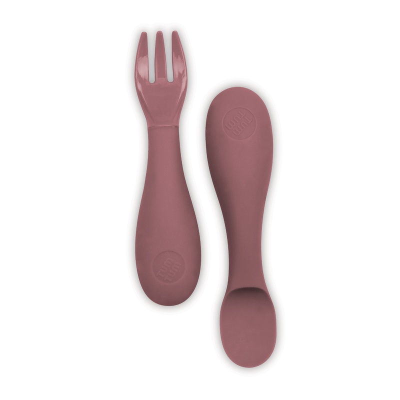 TUM TUM Baby Cutlery With Case, Baby Spoon & fork Set, Baby Cutlery For Babies, First Self Feeding Cutlery, 6m+, Pink