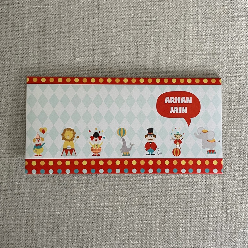 Personalised Cash Envelopes – Circus, Set Of 24