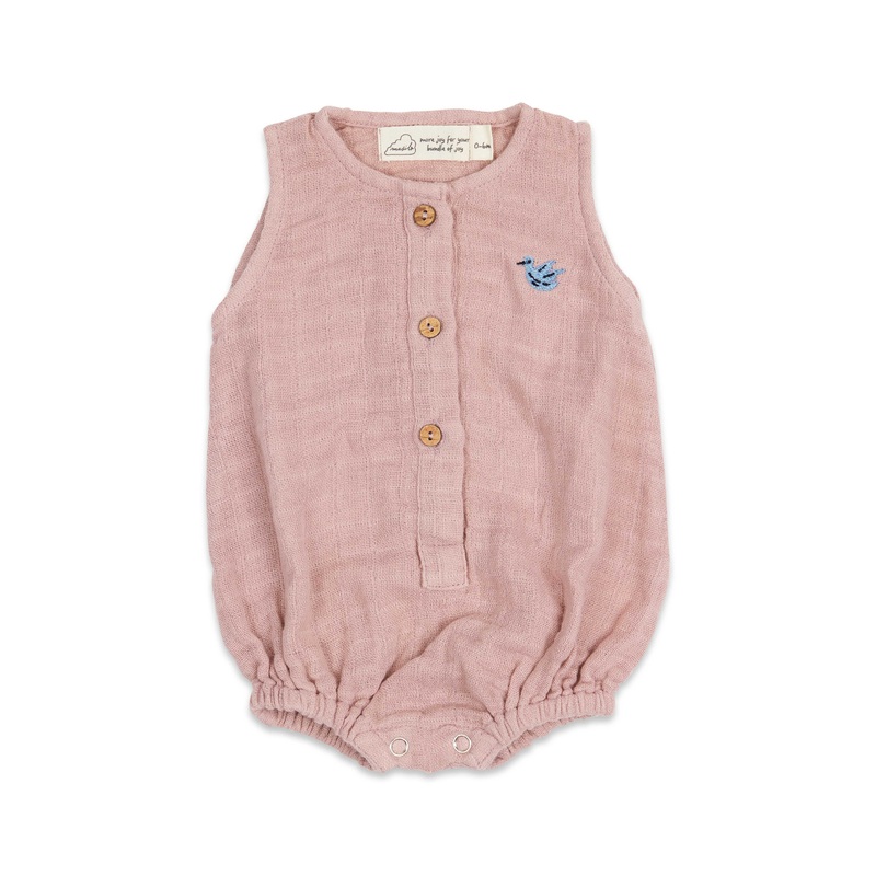 Masilo Baby Romper – Happy As A Hippo (Rose)