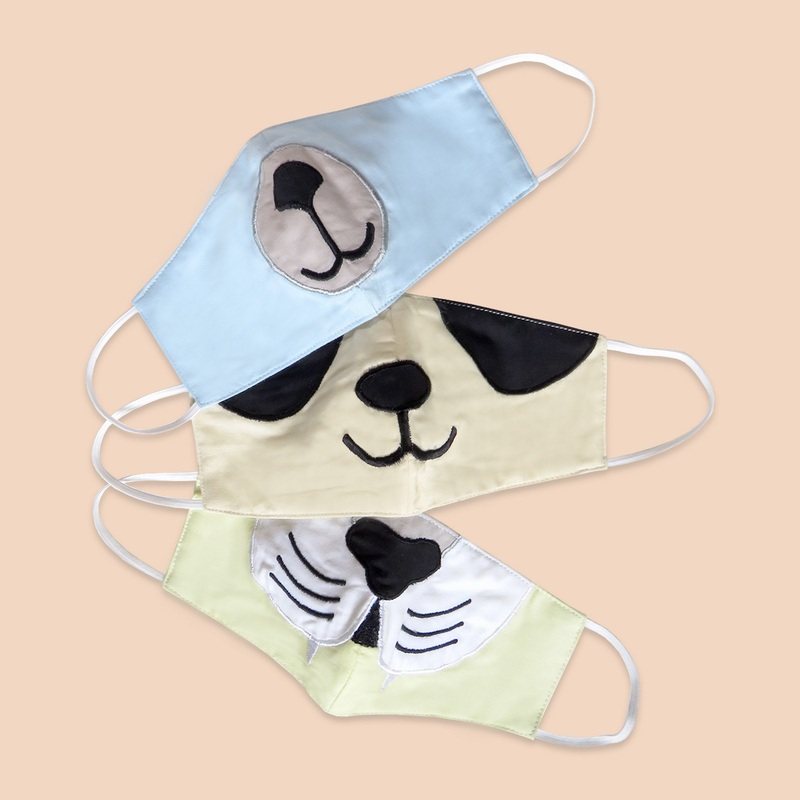 Masilo Face Mask Set of 3  Animals (Kids)