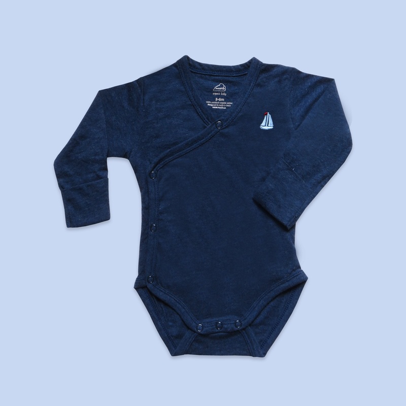 Masilo Long Sleeve Kimono Bodysuit – Navy Heather