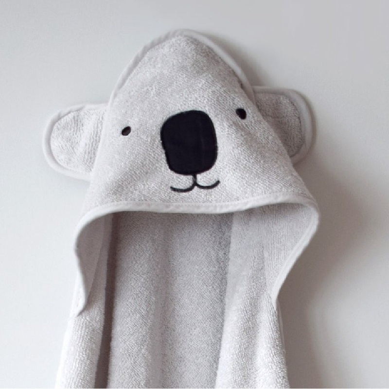 Masilo Organic Cotton Hooded Towel – Koala Grey