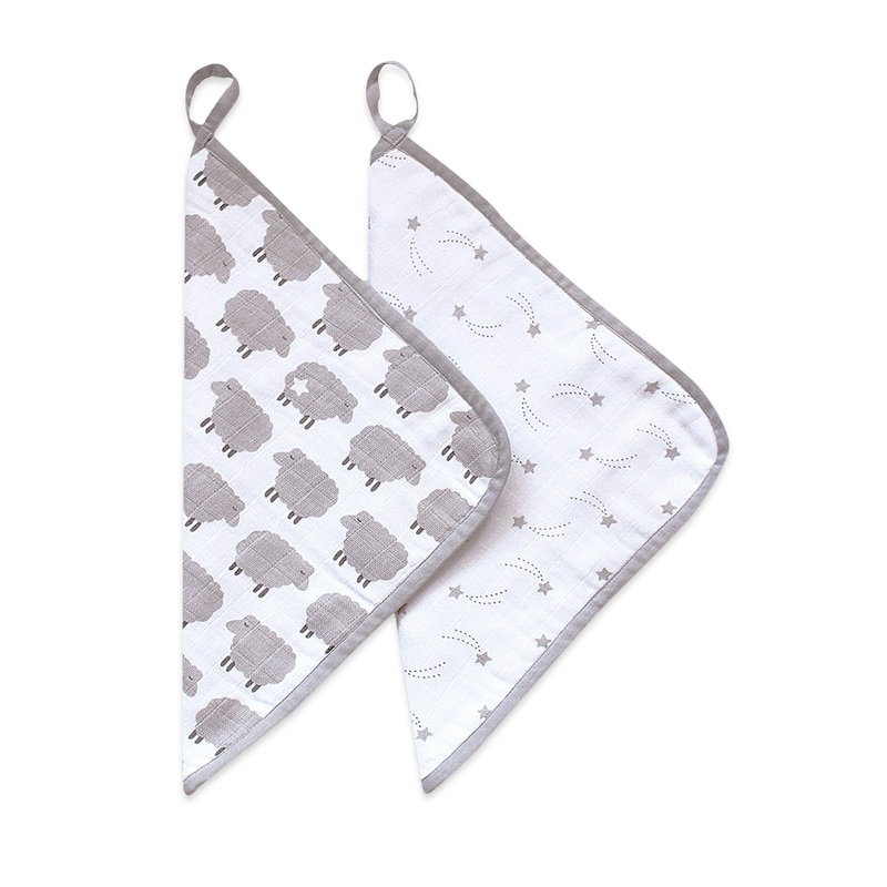 Masilo Organic Muslin wash cloth(Set of 2) – Counting Sheep