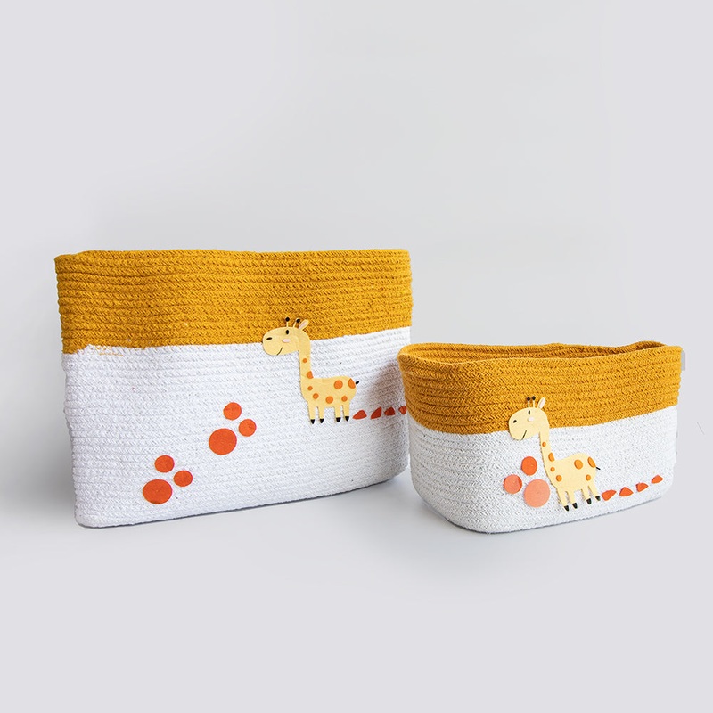 Baby Giraffe – Cotton Rope Basket- Individual/ Set of 2