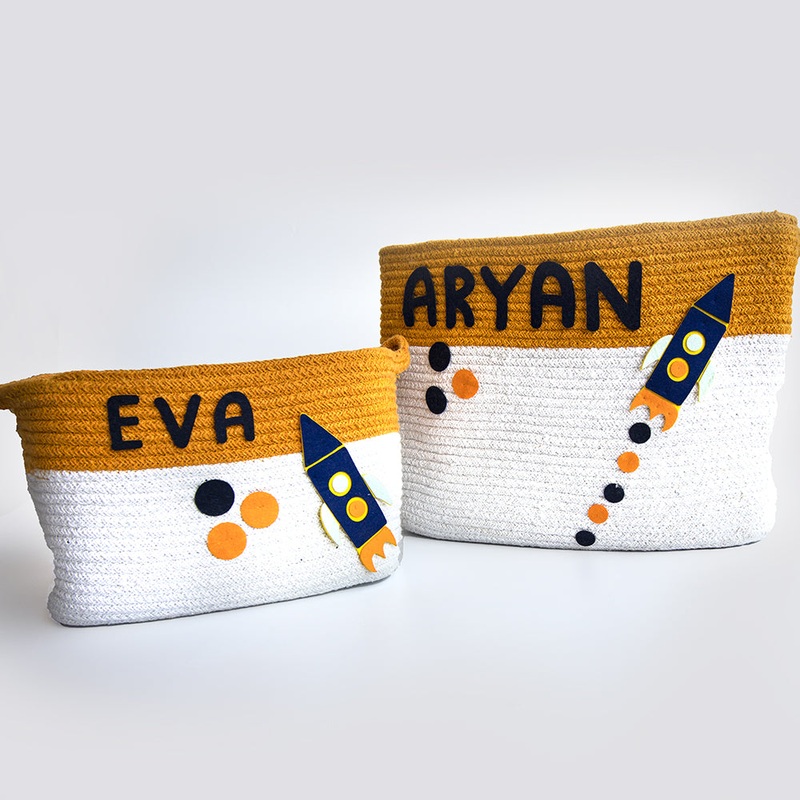 Child Of The Universe- Cotton Rope Basket – Individual/ Set Of 2