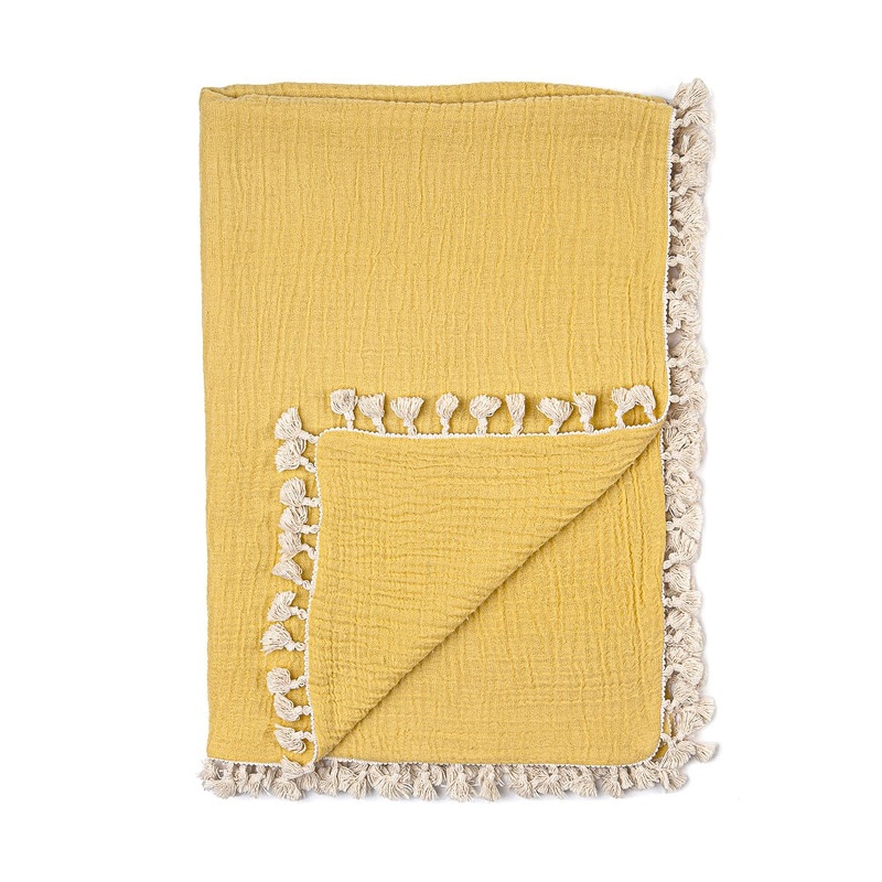 Crane Baby 6 Layer Muslin Blanket – Ochre