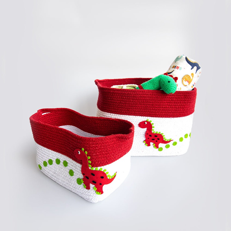 Dino Friend- Cotton Rope Basket – Individual/ Set Of 2