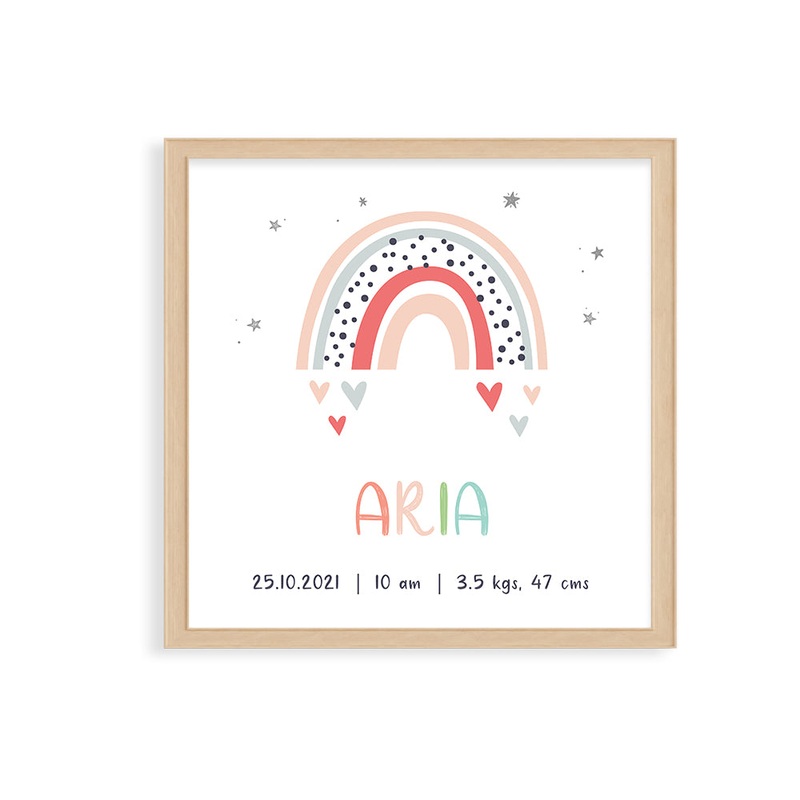 Doodle’s Birth Statistics Frame – Magical Rainbows
