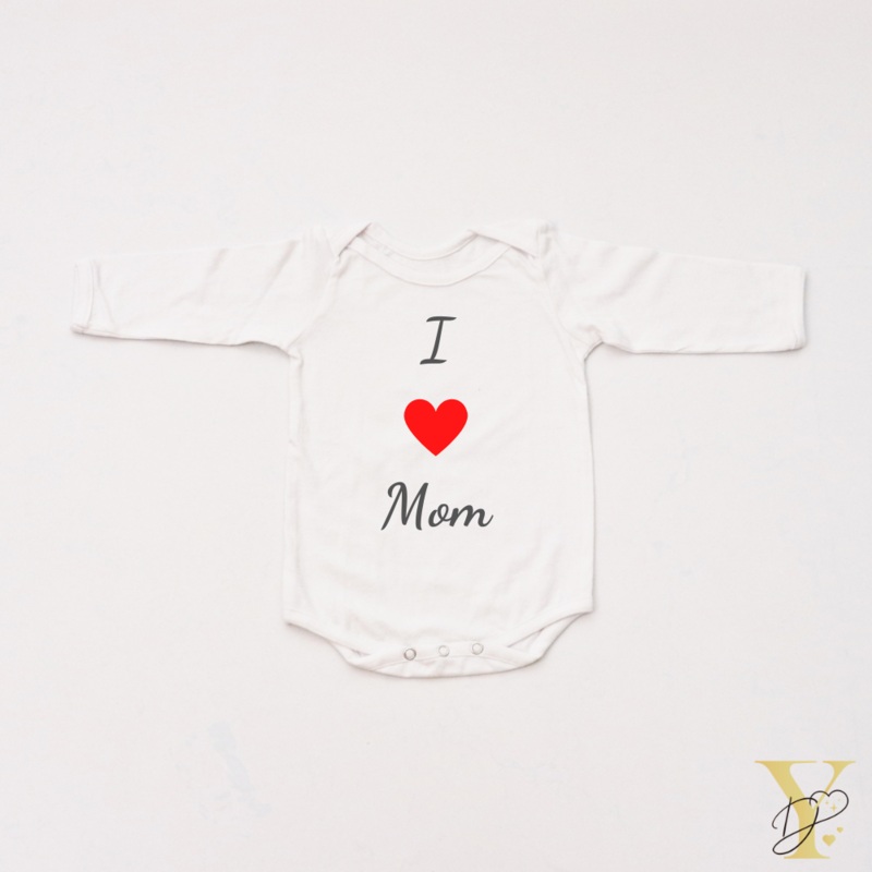 I Love Mom Bodysuit (Full Sleeves)