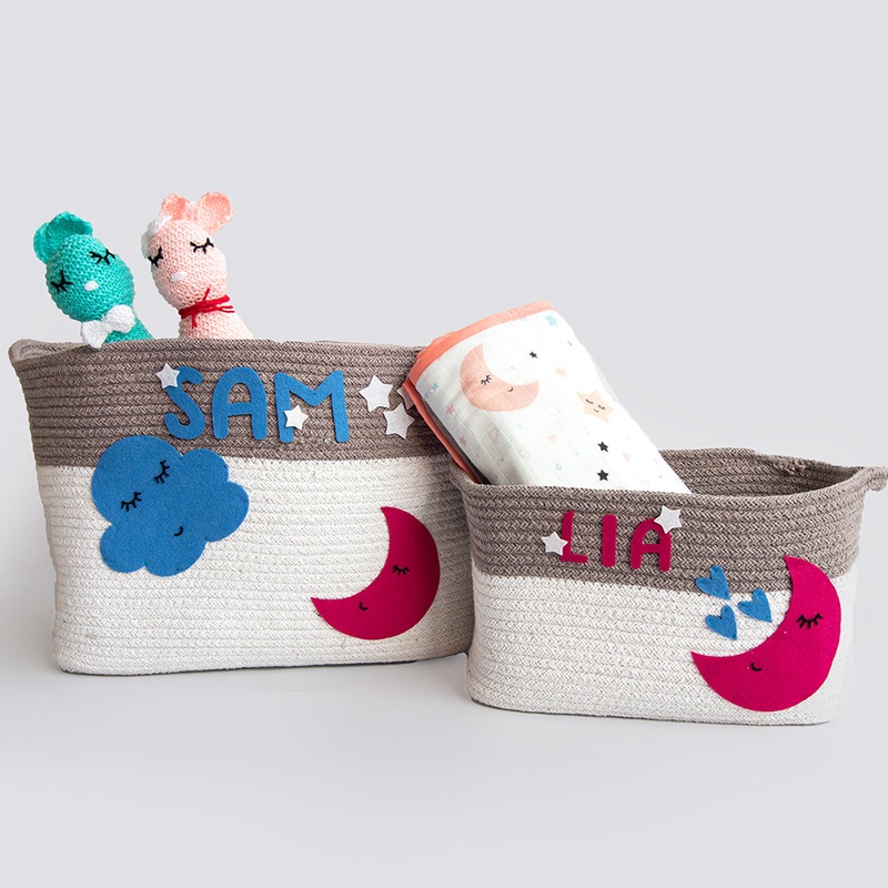 In The Sky- Cotton Rope Basket – Individual/ Set Of 2