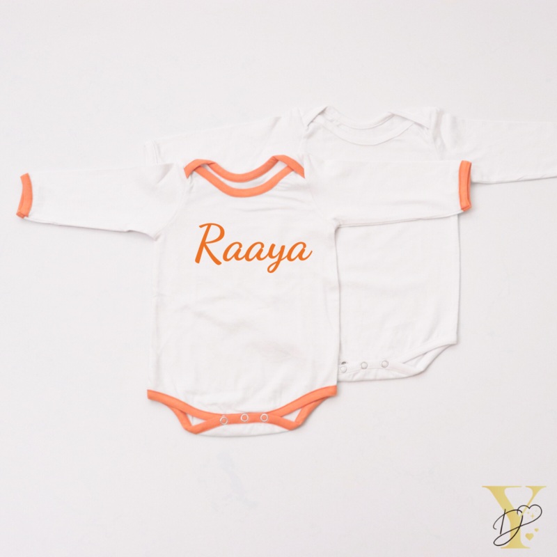 Orange Love Bodysuits (Full Sleeves)- Set Of 2