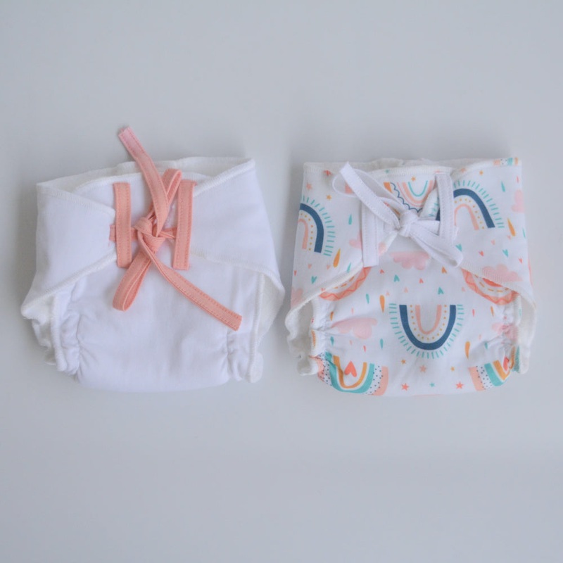 Peach Hearts – Doodle Dry Nappies (Set of 2)