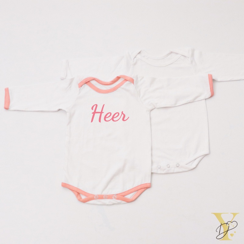 Peach Love Bodysuits (Full Sleeves)- Set Of 2